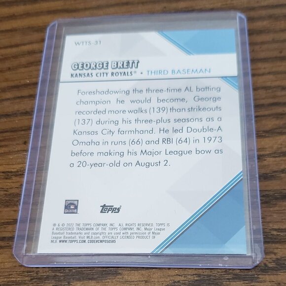 2022 Topps Series 1 Welcome to the Show George Brett #WTTS-31 - Picture 3 of 3